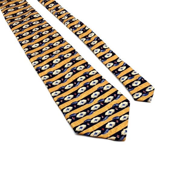 Claiborne 100% Silk Men's Ties For Dress Accessory USA Made Suit Gold Blue Red - Picture 4 of 7